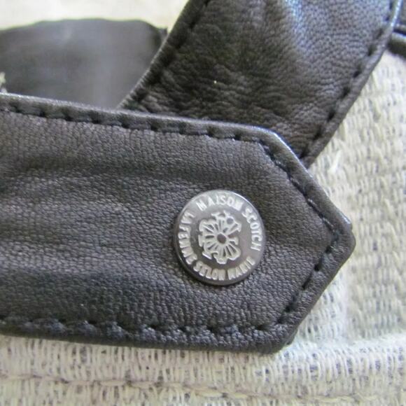 NEW MAISON SCOTCH la femme Selon Marie Wool w/ Moto Leather Jacket Sz 4 US 14 - Picture 4 of 9